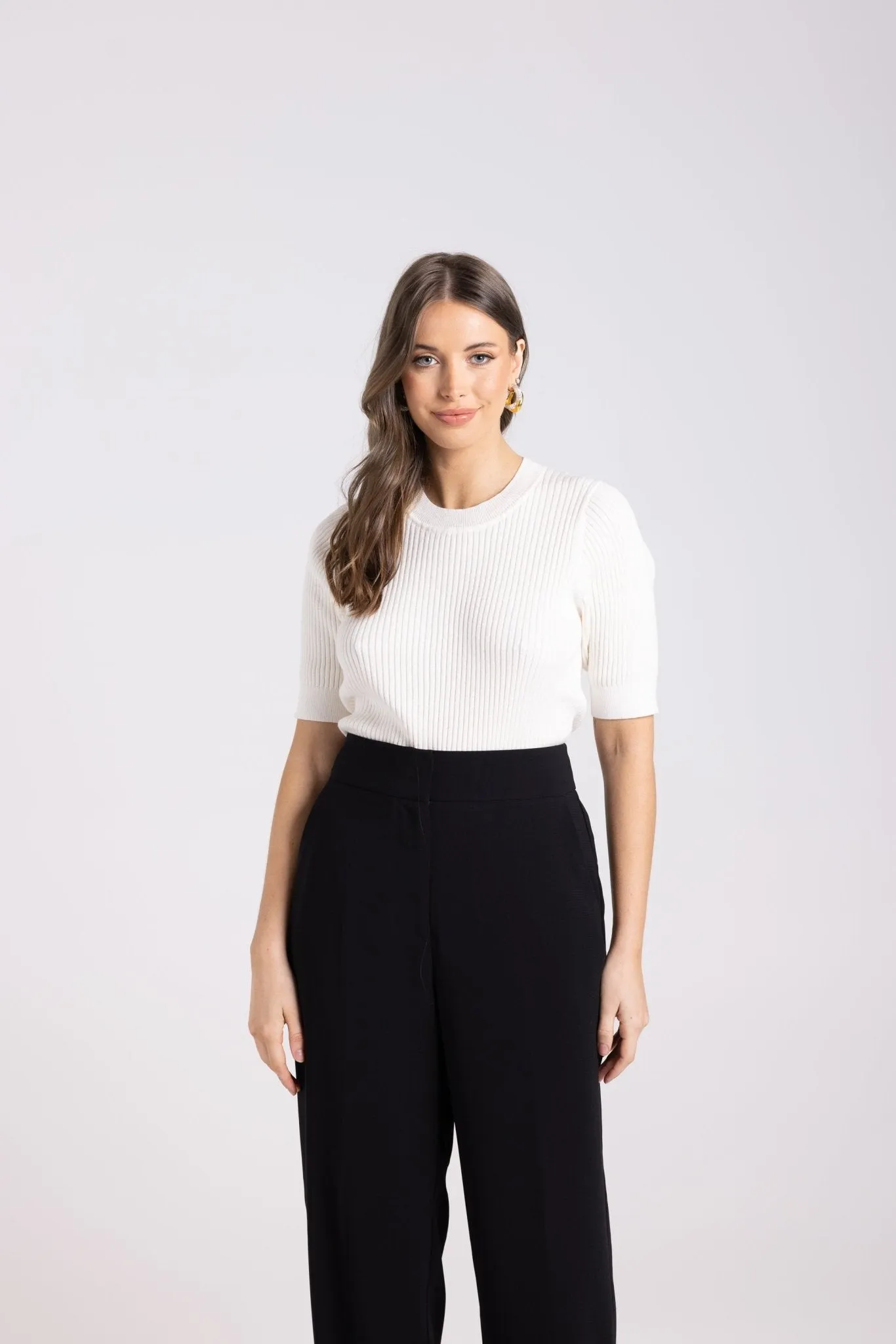 Rib SS Crew Neck Knit