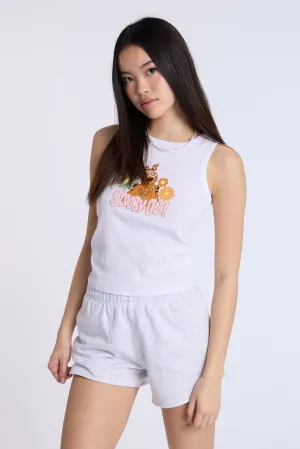 Scooby-Doo Graphic Ribbed High Neck Tank Top