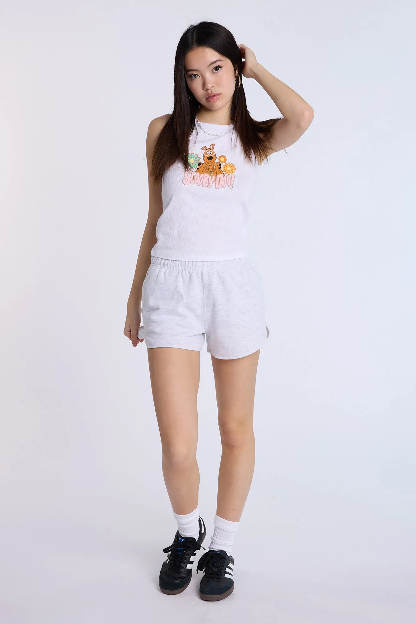 Scooby-Doo Graphic Ribbed High Neck Tank Top