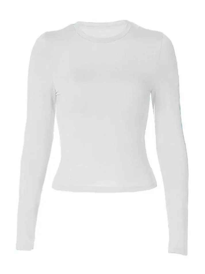Solid Color Long Sleeve Top