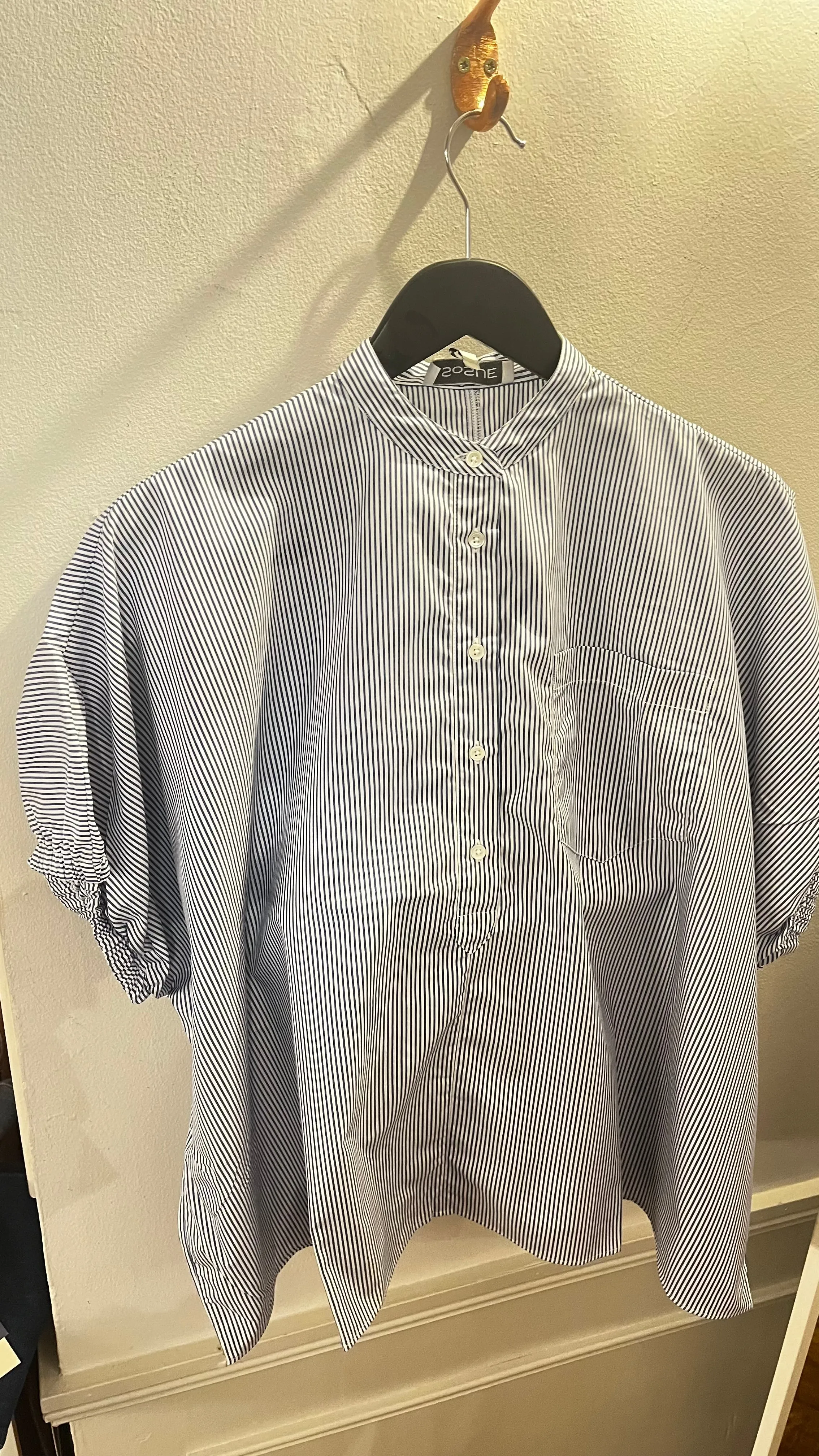 SoS Shirt Henley Shirt in Navy Stripe
