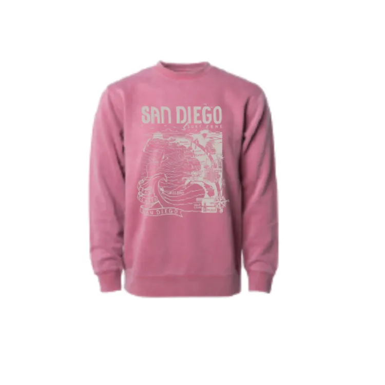 SunDiego WOMEN'S MAP FLEECE - MAROON/WARM GRAY