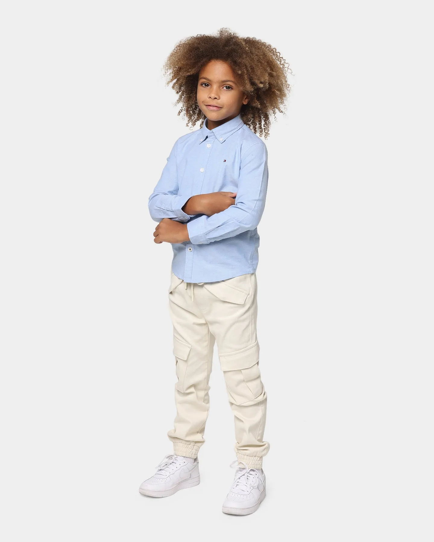 Tommy Hilfiger Kid's Stretch Oxford Shirt Long Sleeve Calm Blue