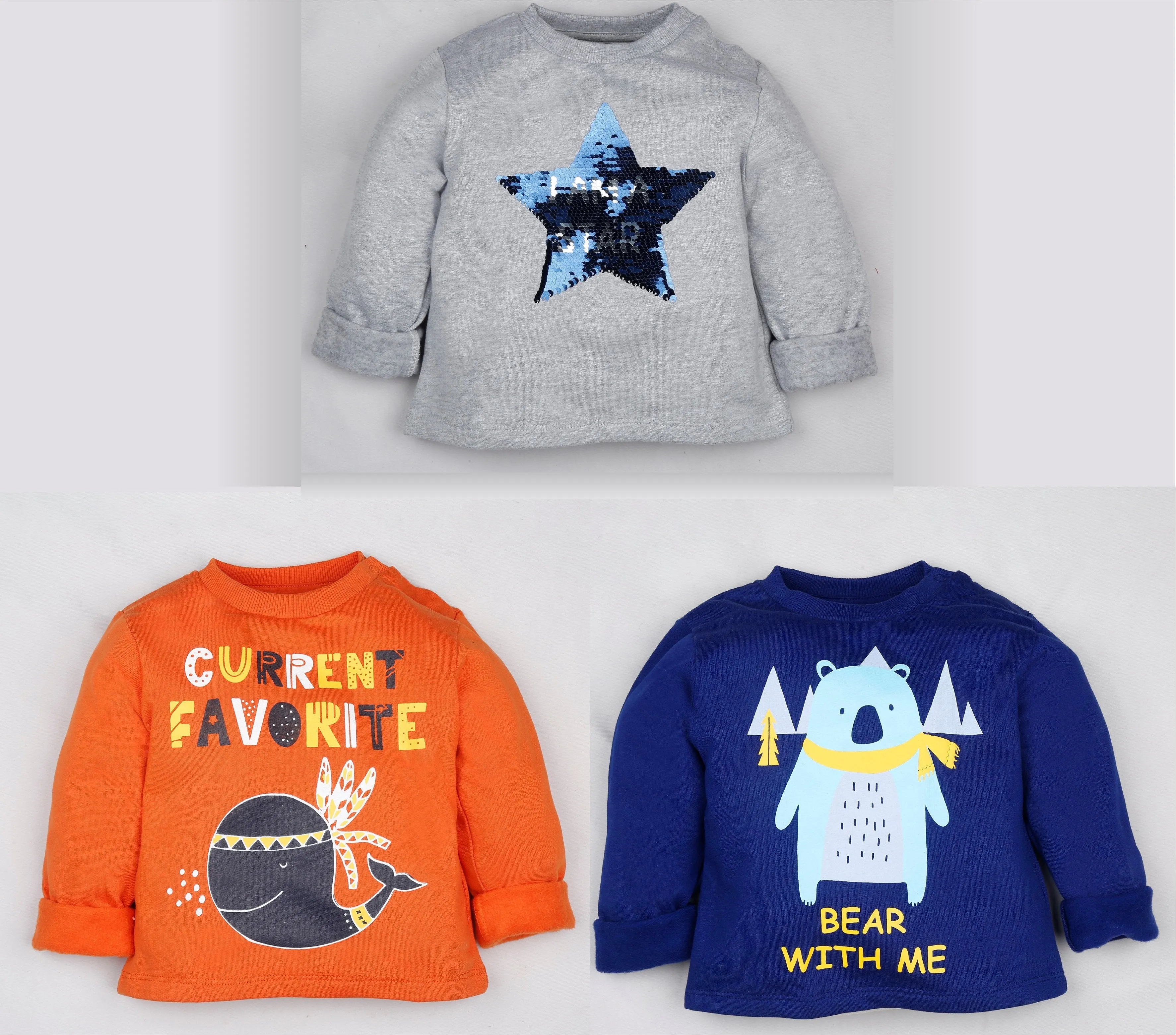 Winter Sweatshirt Combo - Star, Whale and Bear