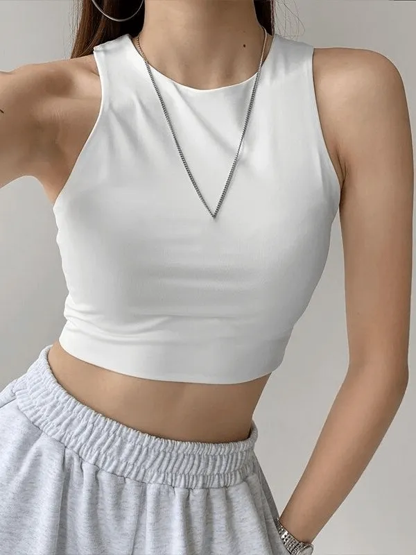 Women's Sports Top / Cropped Seamless Workout Top / Short Fitness Tank Top - SF0026