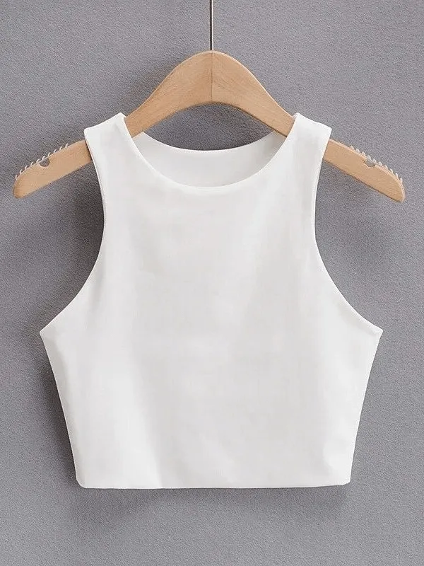 Women's Sports Top / Cropped Seamless Workout Top / Short Fitness Tank Top - SF0026