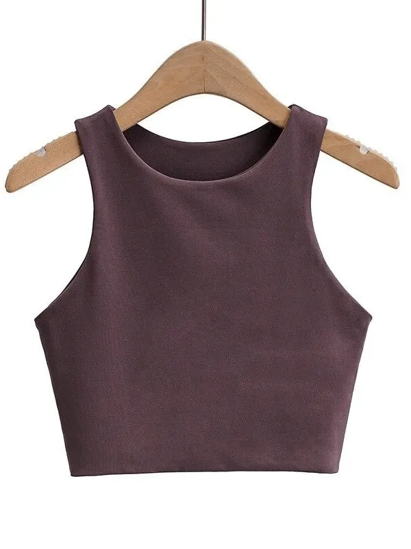 Women's Sports Top / Cropped Seamless Workout Top / Short Fitness Tank Top - SF0026
