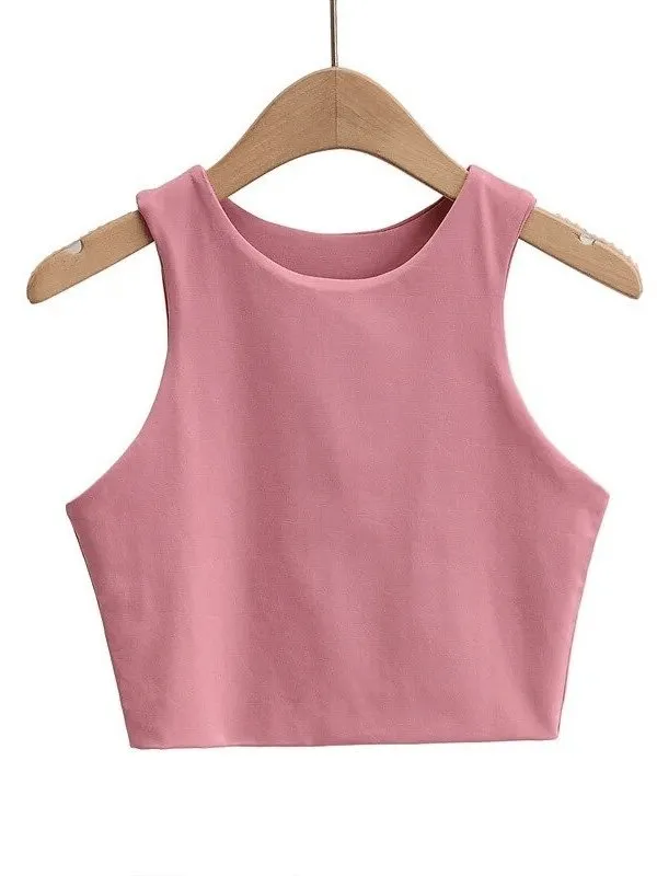 Women's Sports Top / Cropped Seamless Workout Top / Short Fitness Tank Top - SF0026